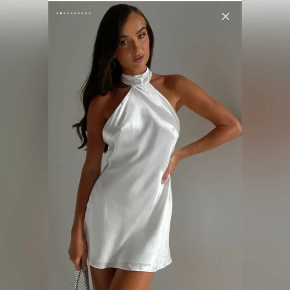 Meshki Satin Halter Top Meshki Dresses Meshki Bow Halter Micro